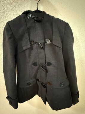 Maralyn & Me Black Pea Coat